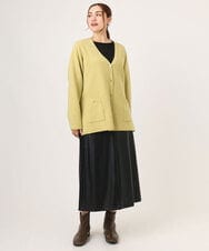 OLCLA08099 eur3(エウルキューブ) 【大きいサイズ】Vネックゴールドボタンカーディガン イエロー(25)