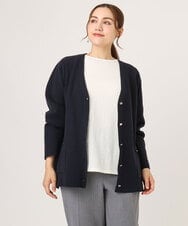 OLCLA08099 eur3(エウルキューブ) 【大きいサイズ】Vネックゴールドボタンカーディガン ネイビー(57)