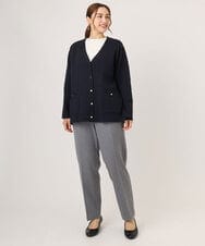 OLCLA08099 eur3(エウルキューブ) 【大きいサイズ】Vネックゴールドボタンカーディガン ネイビー(57)