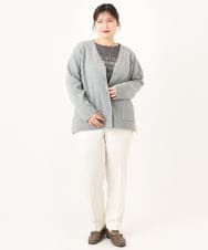 OLCLA08099 eur3(エウルキューブ) 【大きいサイズ】Vネックゴールドボタンカーディガン グレー(92)