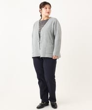 OLCLA08099 eur3(エウルキューブ) 【大きいサイズ】Vネックゴールドボタンカーディガン グレー(92)