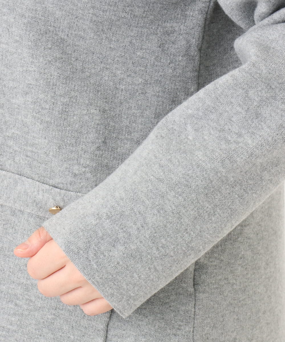 OLCLA08099 eur3(エウルキューブ) 【大きいサイズ】Vネックゴールドボタンカーディガン グレー(92)