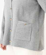 OLCLA08099 eur3(エウルキューブ) 【大きいサイズ】Vネックゴールドボタンカーディガン グレー(92)