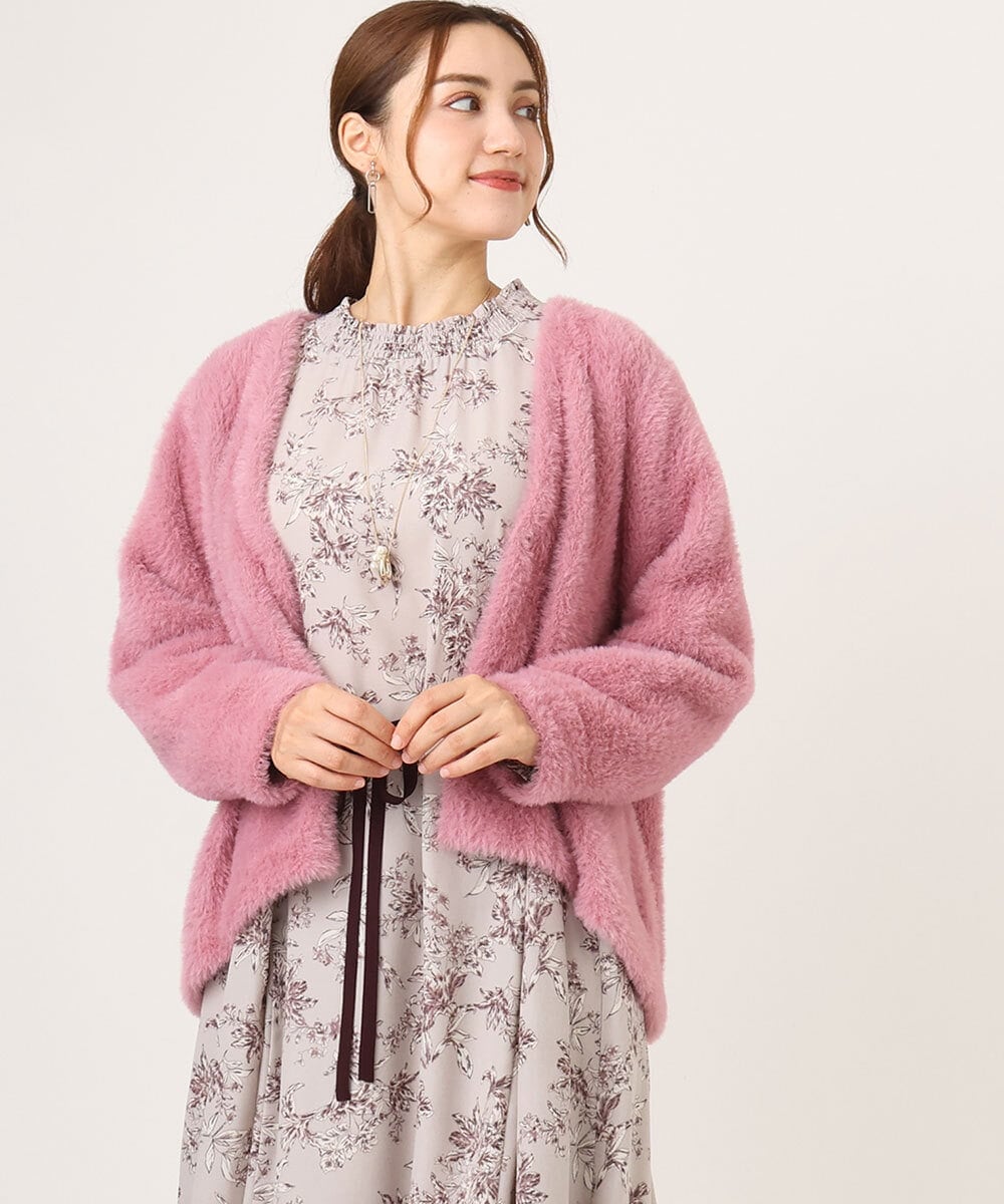 OLCLA09119 eur3(エウルキューブ) 【大きいサイズ】フラッフィージャケット ピンク(03)