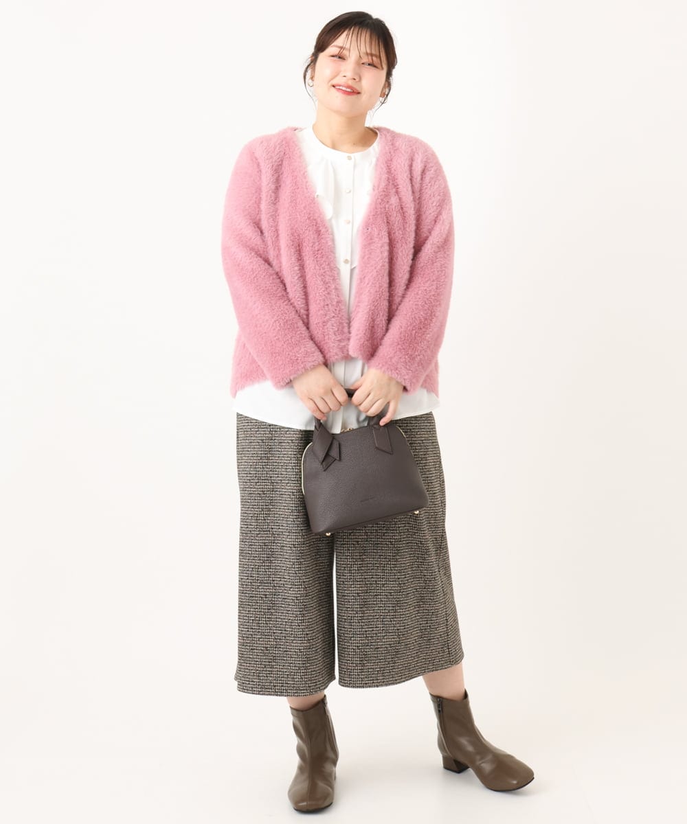 OLCLA09119 eur3(エウルキューブ) 【大きいサイズ】フラッフィージャケット ピンク(03)