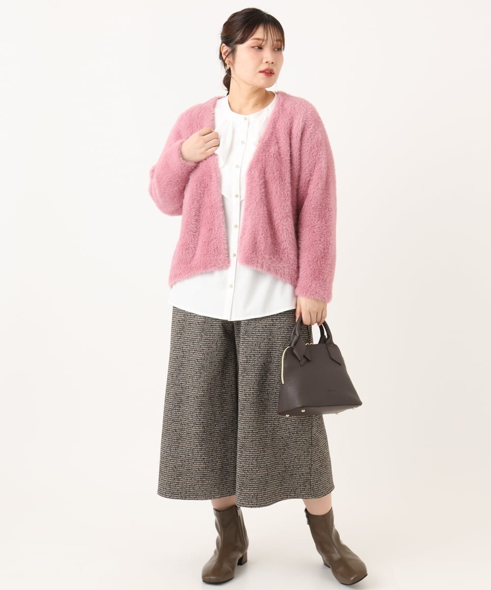OLCLA09119 eur3(エウルキューブ) 【大きいサイズ】フラッフィージャケット ピンク(03)