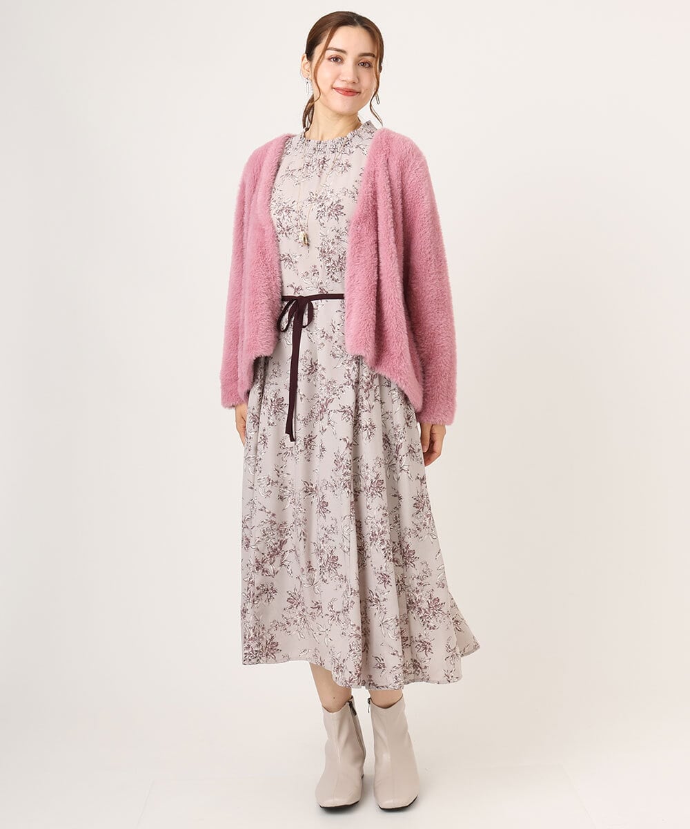 OLCLA09119 eur3(エウルキューブ) 【大きいサイズ】フラッフィージャケット ピンク(03)