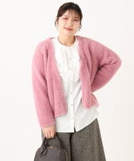 OLCLA09119 eur3(エウルキューブ) 【大きいサイズ】フラッフィージャケット ピンク(03)