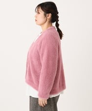 OLCLA09119 eur3(エウルキューブ) 【大きいサイズ】フラッフィージャケット ピンク(03)