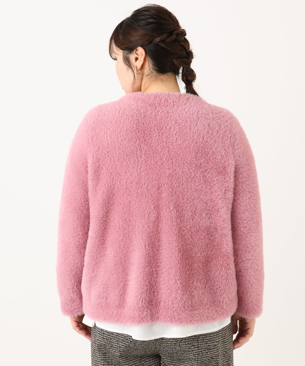 OLCLA09119 eur3(エウルキューブ) 【大きいサイズ】フラッフィージャケット ピンク(03)