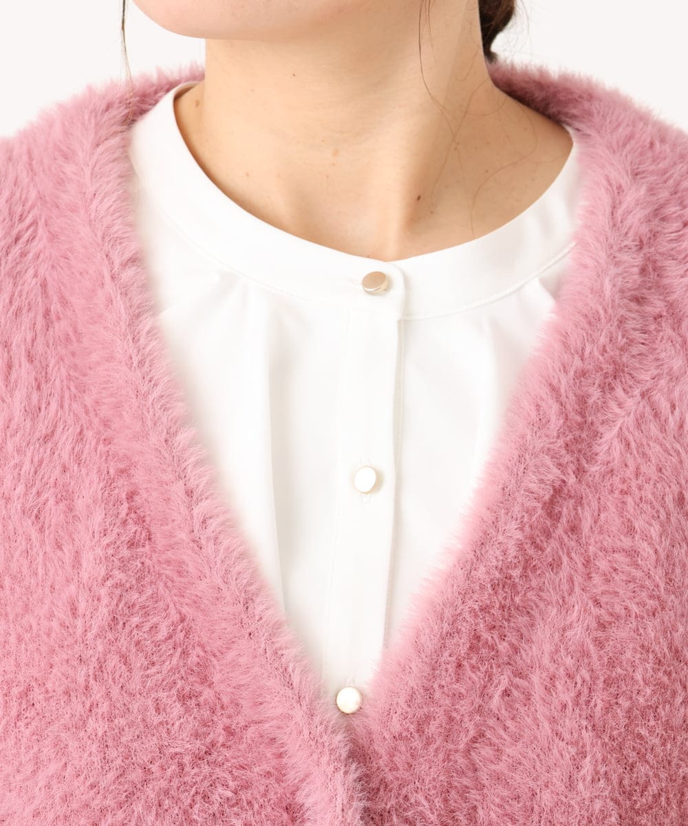OLCLA09119 eur3(エウルキューブ) 【大きいサイズ】フラッフィージャケット ピンク(03)