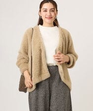 OLCLA09119 eur3(エウルキューブ) 【大きいサイズ】フラッフィージャケット ベージュ(82)