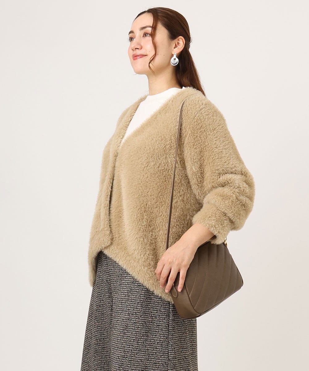 OLCLA09119 eur3(エウルキューブ) 【大きいサイズ】フラッフィージャケット ベージュ(82)