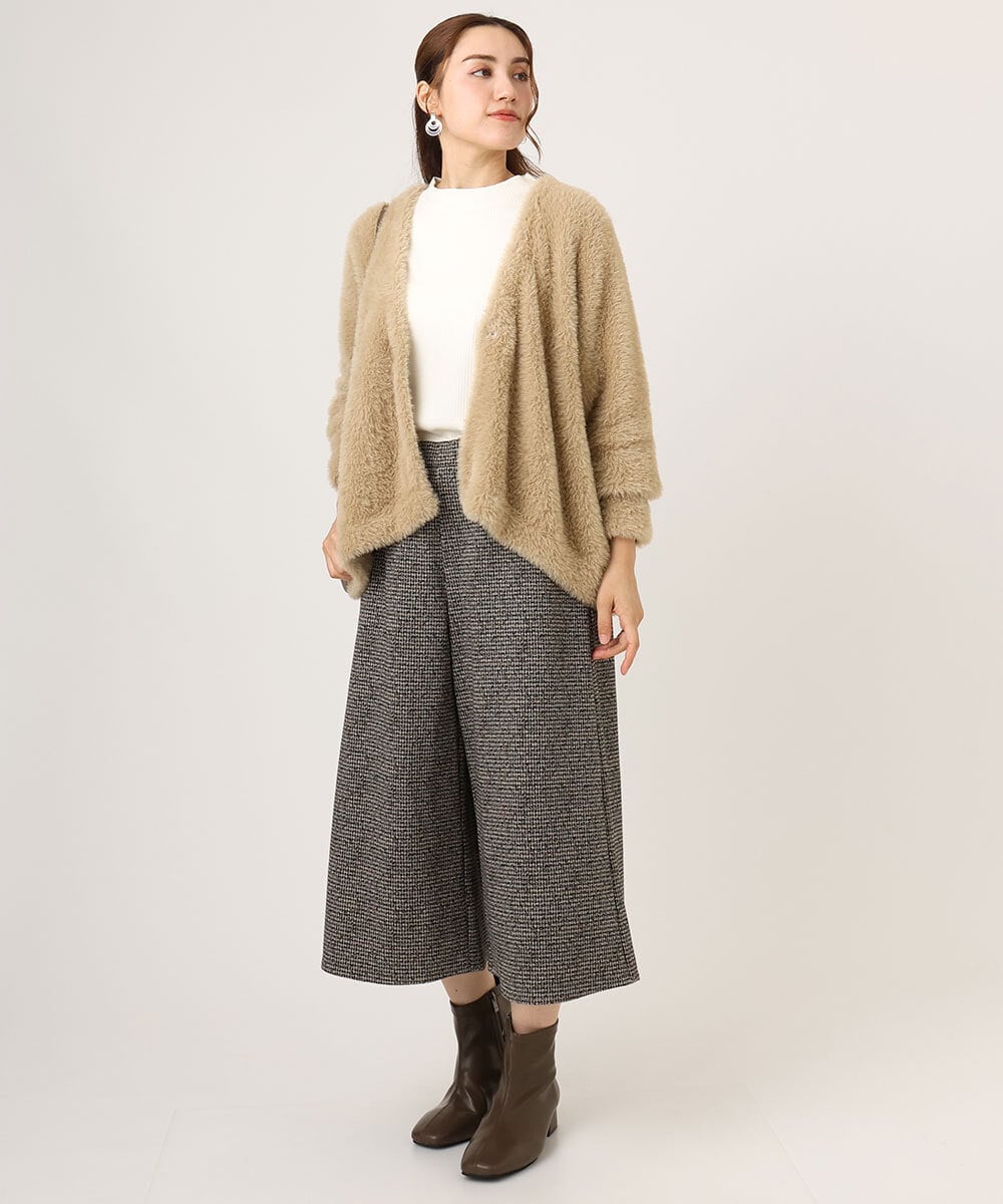 OLCLA09119 eur3(エウルキューブ) 【大きいサイズ】フラッフィージャケット ベージュ(82)