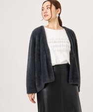 OLCLA09119 eur3(エウルキューブ) 【大きいサイズ】フラッフィージャケット ダークグレー(93)