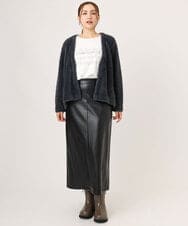 OLCLA09119 eur3(エウルキューブ) 【大きいサイズ】フラッフィージャケット ダークグレー(93)