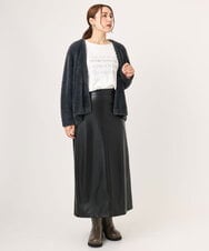 OLCLA09119 eur3(エウルキューブ) 【大きいサイズ】フラッフィージャケット ダークグレー(93)