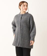 OLCLS03099 eur3(エウルキューブ) 【大きいサイズ】ふわふわ触感！ミックスヤーンローゲージニットカーディガン ブルー(55)