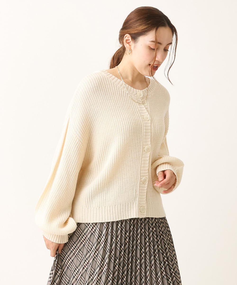 OLCLS07089 eur3(エウルキューブ) 【大きいサイズ】洗える2WAYカーディガン アイボリー(80)