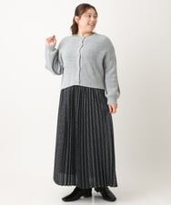 OLCLS07089 eur3(エウルキューブ) 【大きいサイズ】洗える2WAYカーディガン ライトグレー(91)
