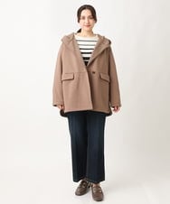 OLCLS16149 eur3(エウルキューブ) 【大きいサイズ】フーディー裏ボアライトアウター モカ(84)