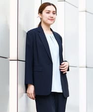 OLDHA05189 eur3(エウルキューブ) 【大きいサイズ/11号サイズあり/セットアップ対応】接触冷感ストレッチテーラードジャケット ネイビー(57)