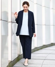 OLDHA05189 eur3(エウルキューブ) 【大きいサイズ/11号サイズあり/セットアップ対応】接触冷感ストレッチテーラードジャケット ネイビー(57)