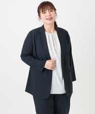 OLDHA05189 eur3(エウルキューブ) 【大きいサイズ/11号サイズあり/セットアップ対応】接触冷感ストレッチテーラードジャケット ネイビー(57)