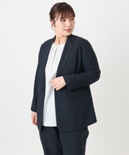 OLDHA05189 eur3(エウルキューブ) 【大きいサイズ/11号サイズあり/セットアップ対応】接触冷感ストレッチテーラードジャケット ネイビー(57)