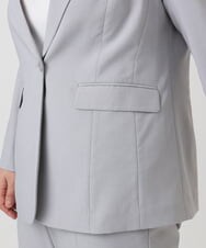 OLDHA05189 eur3(エウルキューブ) 【大きいサイズ/11号サイズあり/セットアップ対応】接触冷感ストレッチテーラードジャケット ライトグレー(91)