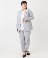 OLDHA05189 eur3(エウルキューブ) 【大きいサイズ/11号サイズあり/セットアップ対応】接触冷感ストレッチテーラードジャケット ライトグレー(91)