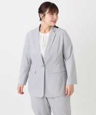 OLDHA05189 eur3(エウルキューブ) 【大きいサイズ/11号サイズあり/セットアップ対応】接触冷感ストレッチテーラードジャケット ライトグレー(91)