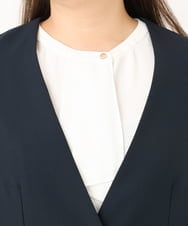 OLDKD01189 eur3(エウルキューブ) 【大きいサイズ/洗える/セットアップ対応/11号サイズあり】ストレッチVネックジャケット ネイビー