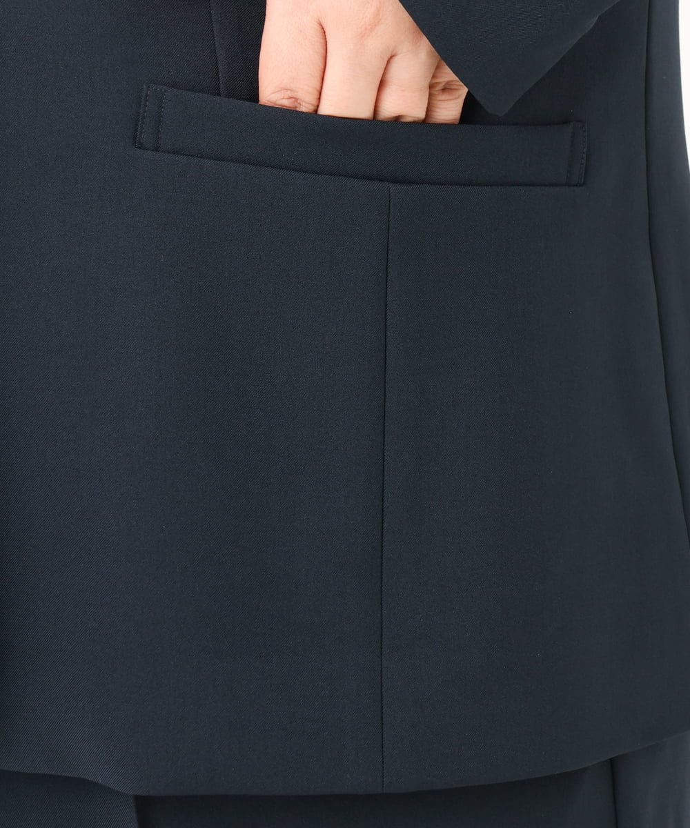 OLDKD01189 eur3(エウルキューブ) 【大きいサイズ/洗える/セットアップ対応/11号サイズあり】ストレッチVネックジャケット ネイビー