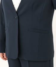 OLDKD01189 eur3(エウルキューブ) 【大きいサイズ/洗える/セットアップ対応/11号サイズあり】ストレッチVネックジャケット ネイビー