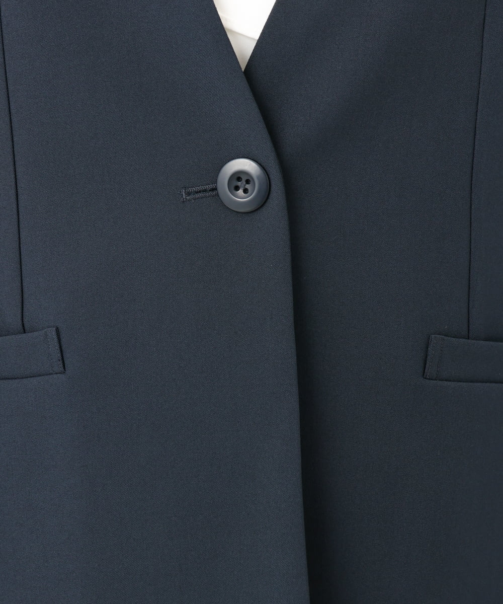 OLDKD01189 eur3(エウルキューブ) 【大きいサイズ/洗える/セットアップ対応/11号サイズあり】ストレッチVネックジャケット ネイビー
