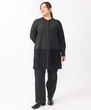 OLEAA13129 eur3(エウルキューブ) 【大きいサイズ】レースコンビシャツチュニック ブラック(94)