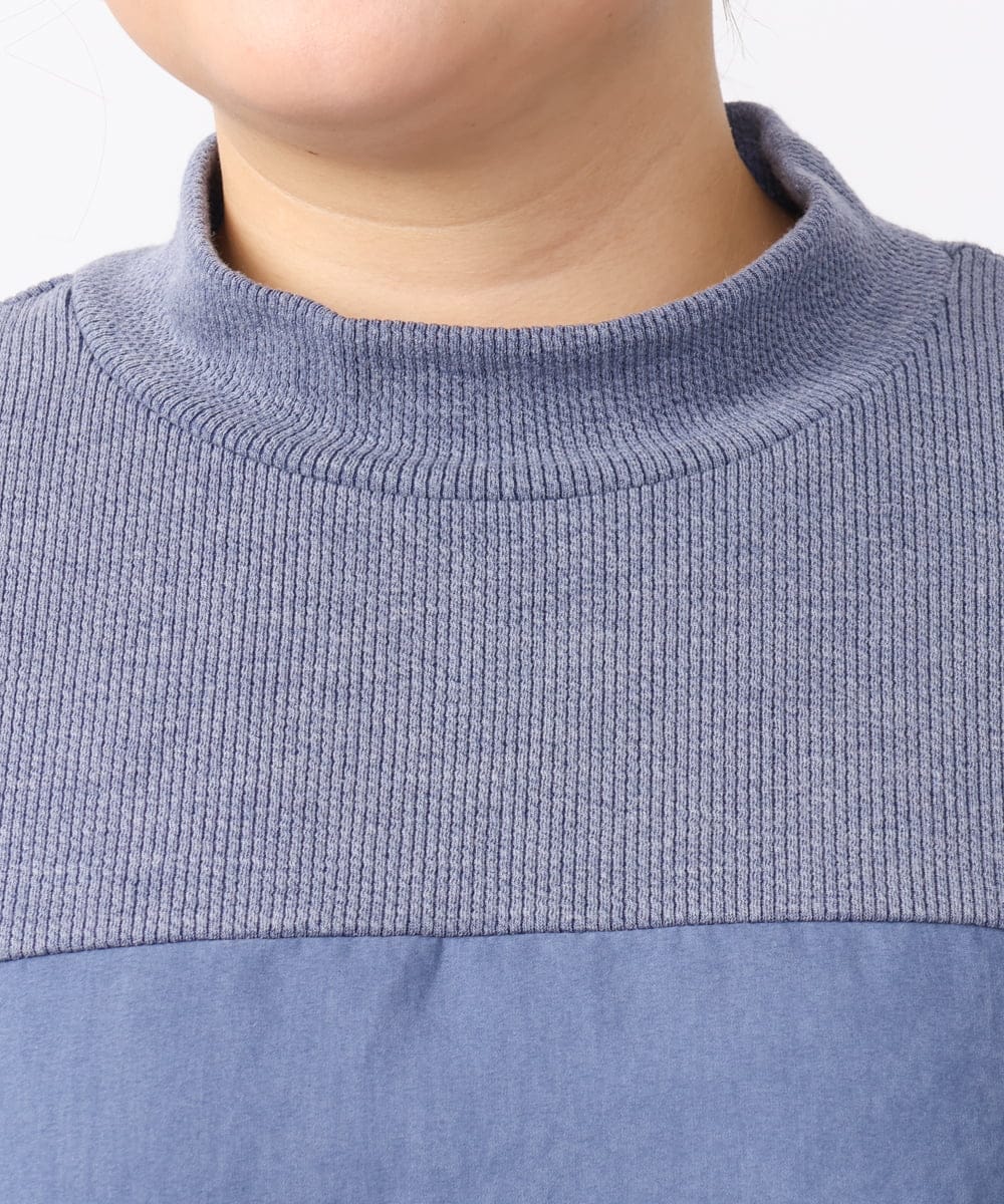 OLEAA29119 eur3(エウルキューブ) 【大きいサイズ/soso×eur3】イレヘムギャザーチュニック ブルー(55)