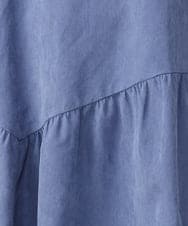 OLEAA29119 eur3(エウルキューブ) 【大きいサイズ/soso×eur3】イレヘムギャザーチュニック ブルー(55)