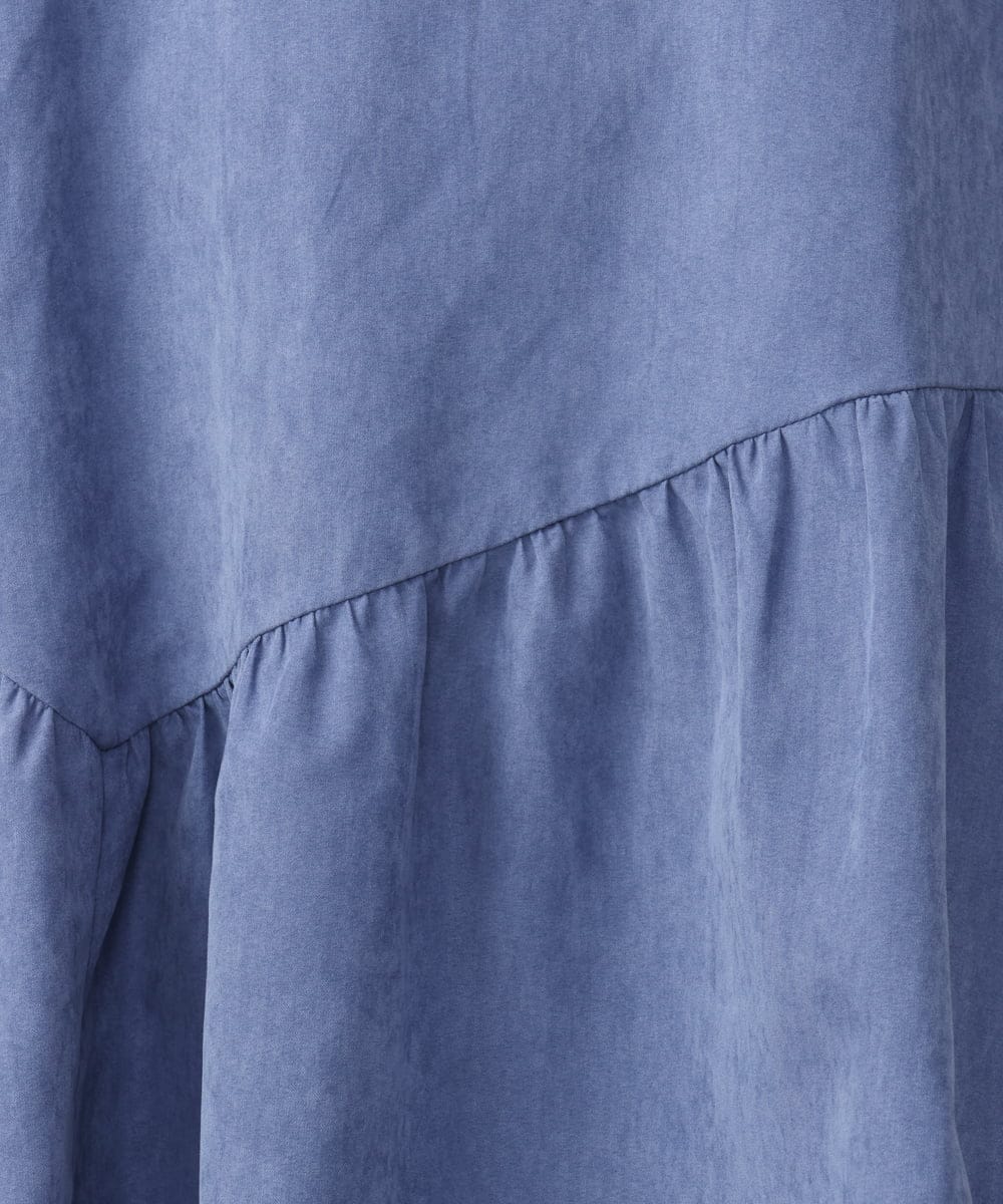 OLEAA29119 eur3(エウルキューブ) 【大きいサイズ/soso×eur3】イレヘムギャザーチュニック ブルー(55)