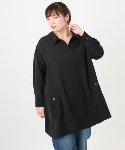 OLEAD12119 eur3 【大きいサイズ】シャツチュニック