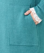 OLEAD22119 eur3(エウルキューブ) 【大きいサイズ/LAVEANGE×eur3】アンゴラタッチニットチュニックワンピース グリーン(35)