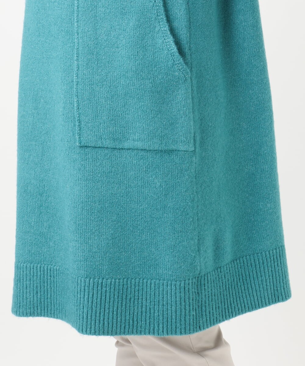 OLEAD22119 eur3(エウルキューブ) 【大きいサイズ/LAVEANGE×eur3】アンゴラタッチニットチュニックワンピース グリーン(35)