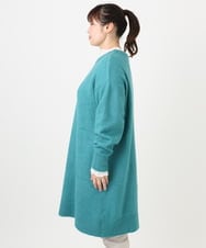 OLEAD22119 eur3(エウルキューブ) 【大きいサイズ/LAVEANGE×eur3】アンゴラタッチニットチュニックワンピース グリーン(35)