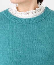 OLEAD22119 eur3(エウルキューブ) 【大きいサイズ/LAVEANGE×eur3】アンゴラタッチニットチュニックワンピース グリーン(35)