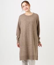 OLEAD22119 eur3(エウルキューブ) 【大きいサイズ/LAVEANGE×eur3】アンゴラタッチニットチュニックワンピース モカ(84)
