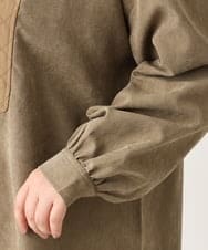 OLEAV25099 eur3(エウルキューブ) 【大きいサイズ/soso×eur3】キルト切り替えチュニックブラウス カーキ(36)