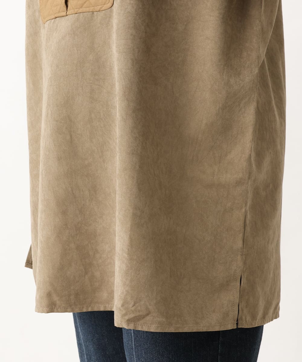 OLEAV25099 eur3(エウルキューブ) 【大きいサイズ/soso×eur3】キルト切り替えチュニックブラウス カーキ(36)