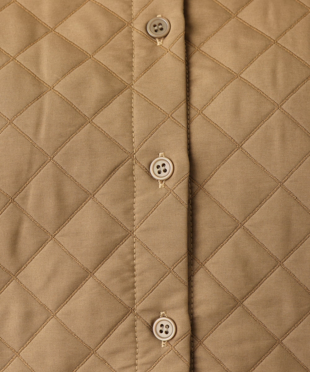 OLEAV25099 eur3(エウルキューブ) 【大きいサイズ/soso×eur3】キルト切り替えチュニックブラウス カーキ(36)