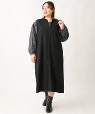OLEAV26139 eur3(エウルキューブ) 【大きいサイズ/soso×eur3】ジャンパースカート ブラック(94)